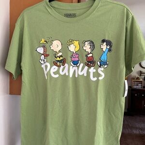 Peanuts Adult Olive Green Character Tee